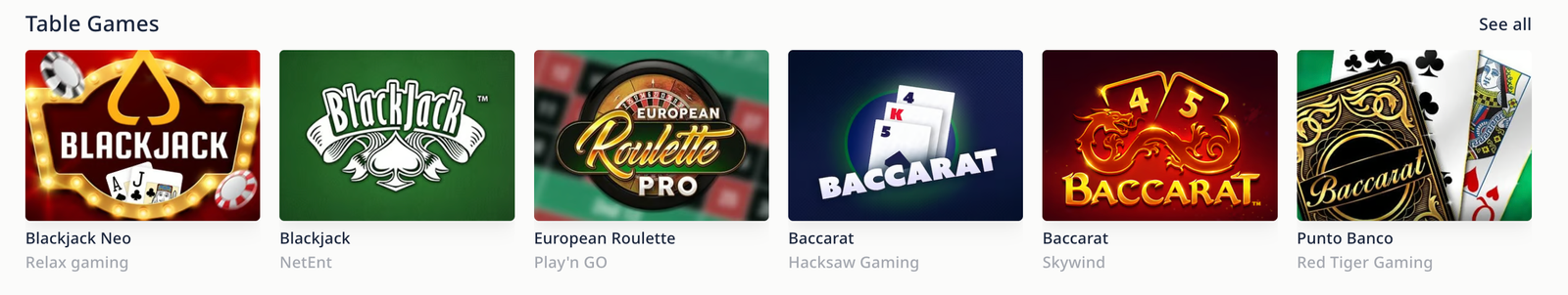 ミスティーノのテーブルゲーム